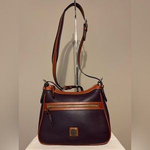 DOONEY & BOURKE Piper Plum Wine Pebbled Leather Shoulder/Crossbody Bag -…